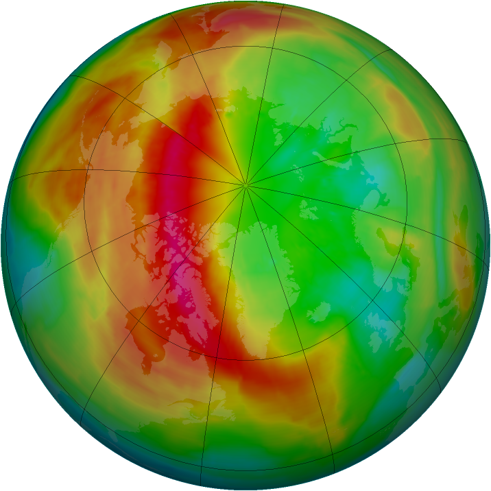 Arctic ozone map for 08 March 2014